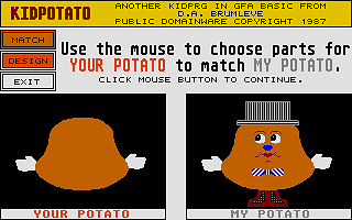 Kid Potato atari screenshot